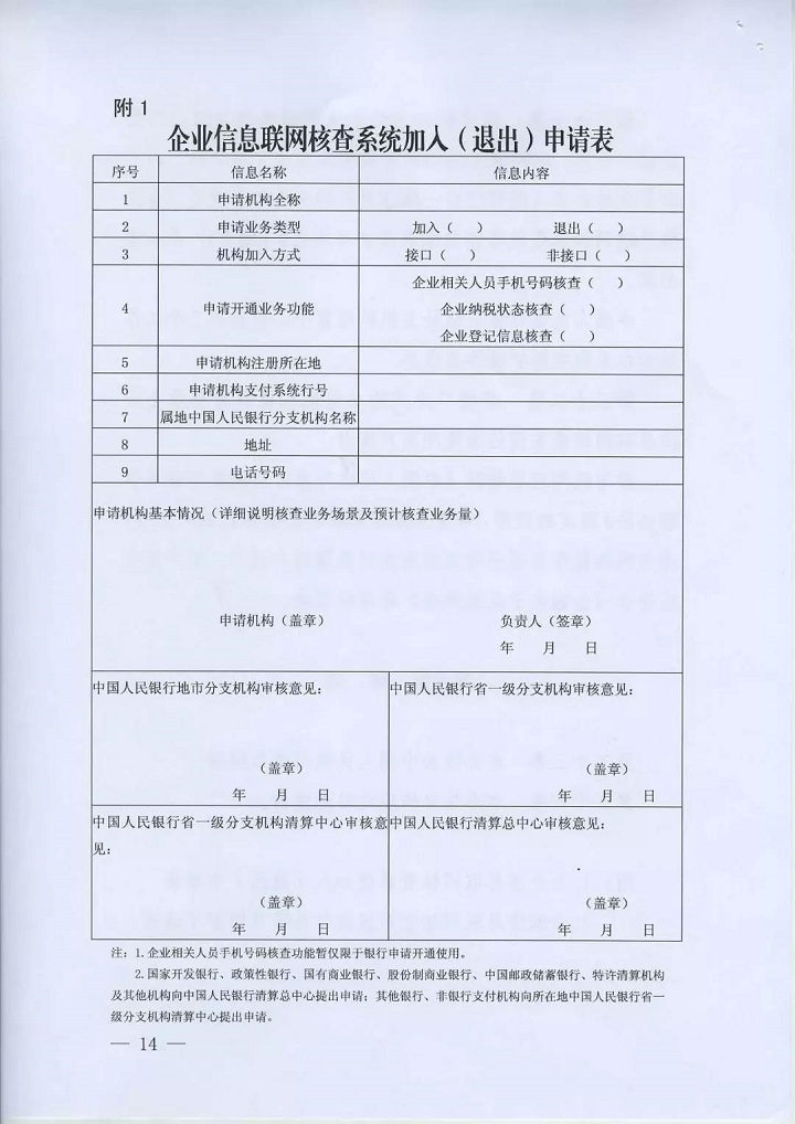 　1.企業(yè)信息聯(lián)網(wǎng)核查系統(tǒng)加入(退出)申請表